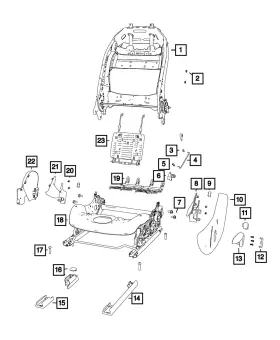 1xs95dx9aa Mopar Genuine Seat Recliner Handle Left