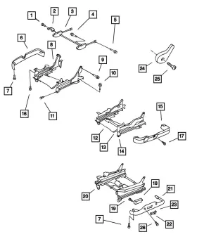 4761004 Mopar Genuine Seat Recliner Handle Right