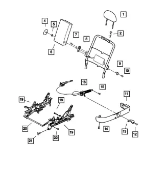 4882676 Mopar Genuine Front Seat Back Recliner Right