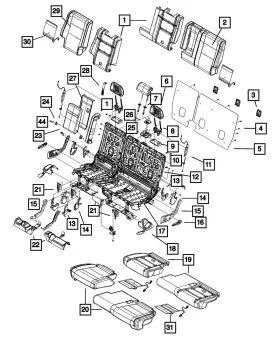 5lk65hl1aa Mopar Genuine Rear Seat Back Cover