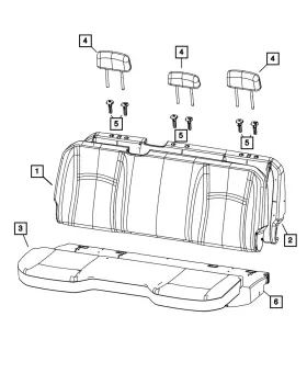 5nq10la8aa Mopar Genuine Rear Seat Back Cover