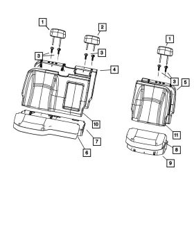 5nq36dx9ab Mopar Genuine Rear Seat Back Cover