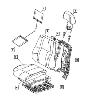 5pk37lc5ab Mopar Genuine Front Seat Back Cover Left 5pk37lc5ab Mopar Genuine Front Seat Back Cover Left