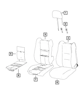 5pk40dx9ab Mopar Genuine Front Seat Back Cover Right