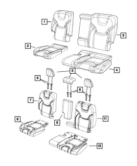 5ra49hl1ae Mopar Genuine Rear Seat Back Cover