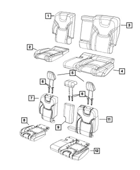 5ra81hl1af Mopar Genuine Rear Seat Back Cover