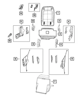 5sd01dx9ag Mopar Genuine Seat Back Handle Left