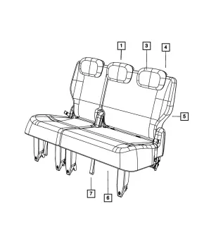5su20dx9aa Mopar Genuine Rear Seat Back - Cover