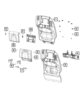 5sv591d2ah Mopar Genuine Front Seat Back Panel Left