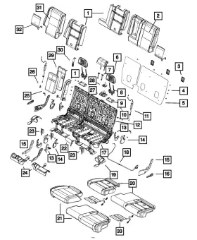 5vs58hl1ab Mopar Genuine Rear Seat Back Cover