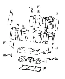5xz59dx9ab Mopar Genuine Rear Seat Back Cover