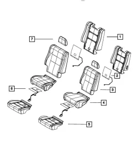 Mopar 5yx00dx9ab Genuine Rear Seat Back Cover Right