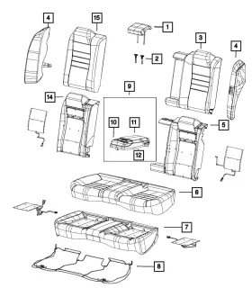 5zc39la3ad Mopar Genuine Rear Seat Back Cover 5zc39la3ad Mopar Genuine Rear Seat Back Cover