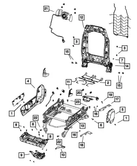 68050641aa Mopar Genuine Front Seat Back Frame