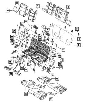 Mopar 68086221aa Genuine Seat Back Foam Left