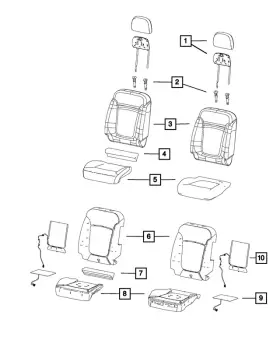 Mopar 68096259aa Genuine Seat Back Foam Left