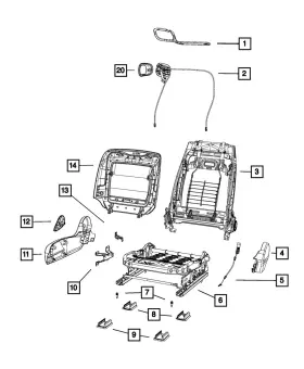 68103010ab Mopar Genuine Latch Release Cable