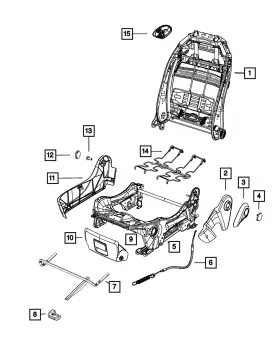 68104870aa Mopar Genuine Seat Back Release Cable