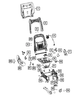 68105869ak Mopar Genuine Front Seat Back Frame