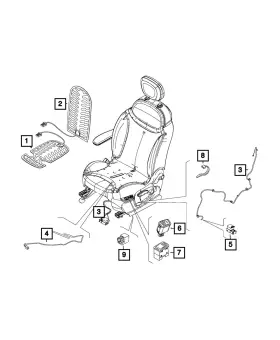 68212239aa Mopar Genuine Seat Wiring Right 68212239aa Mopar Genuine Seat Wiring Right