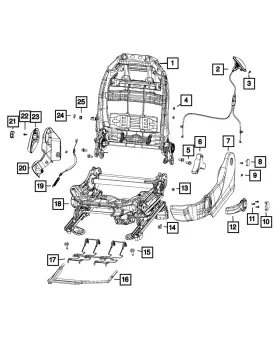 68256675ab Mopar Genuine Front Seat Back Frame Inboard 68256675ab Mopar Genuine Front Seat Back Frame Inboard