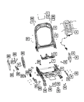 68276609af Mopar Genuine Front Seat Back Frame