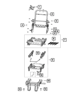 68323551ag Mopar Genuine Rear Seat Cushion Frame Left