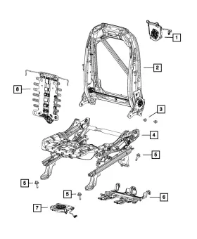 68404583aa Mopar Genuine Front Seat Back Frame