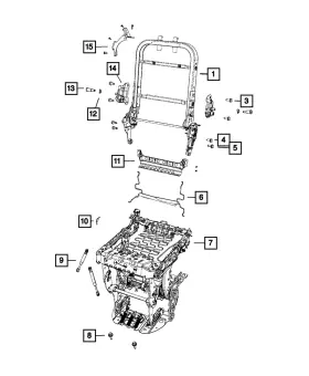 68414003ac Mopar Genuine Second Row Seat Cushion Frame Left 68414003ac Mopar Genuine Second Row Seat Cushion Frame Left