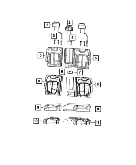 68458607ac Mopar Genuine Seat Back Foam Left 68458607ac Mopar Genuine Seat Back Foam Left
