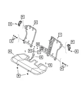 68460598aa Mopar Genuine Rear Seat Cushion Frame 68460598aa Mopar Genuine Rear Seat Cushion Frame