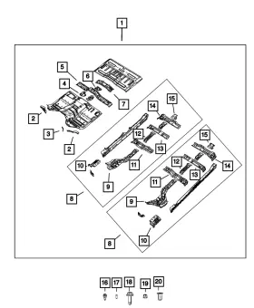 68461821ab Mopar Genuine Front Seat Cross-member 68461821ab Mopar Genuine Front Seat Cross-member