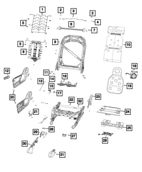 68564576ab Mopar Genuine Seat Back Heated Pad
