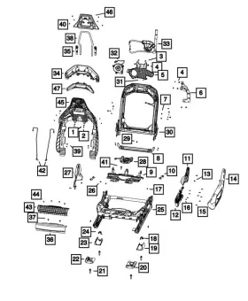 68598794ab Mopar Genuine Front Seat Back Frame