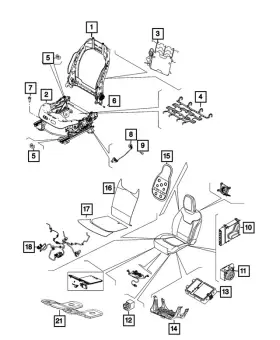 Mopar 68610678aa Genuine Front Seat Cushion Frame