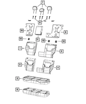 6ay09lxhaa Mopar Genuine Rear Seat Armrest