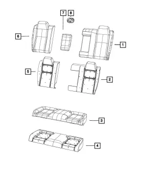 6bk35la8aa Mopar Genuine Rear Seat Back Cover