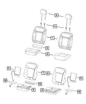 6dc55lxhaa Mopar Genuine Front Seat Back Cover