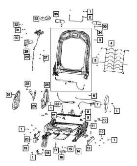 6ln28tx7ab Mopar Genuine Seat Adjuster End Cap