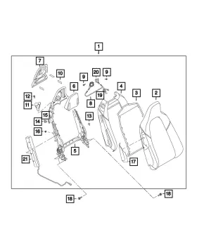 6mc72u0daa Mopar Genuine Seat Back Cover 6mc72u0daa Mopar Genuine Seat Back Cover