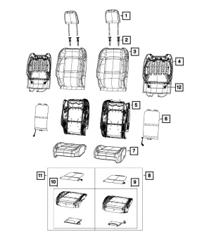 6pu12nr3ae Mopar Genuine Front Seat Back Cover Right
