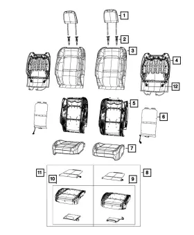 6pu15nr3af Mopar Genuine Front Seat Back Cover Left 6pu15nr3af Mopar Genuine Front Seat Back Cover Left