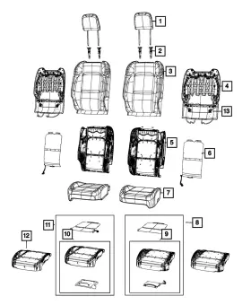 6pw35tx7ah Mopar Genuine Front Seat Back Cover Left