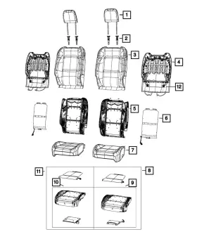6pw42sttae Mopar Genuine Front Seat Back Cover Right