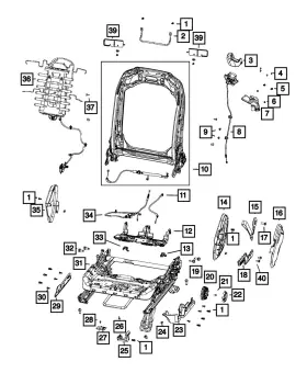6qd05tx7ae Mopar Genuine Seat Release Handle And Cable