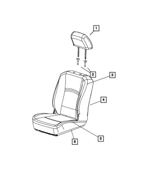 6qt91xdbaa Mopar Genuine Front Seat Back Cover Left