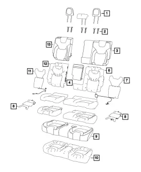 Mopar 6st39rb5ab Genuine Rear Seat Cushion Cover