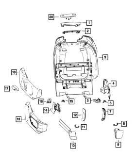 6tr07sd4ac Mopar Genuine Seat Back Bezel