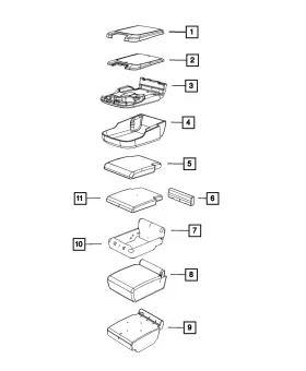 6va48la8aa Mopar Genuine Armrest Bin Lid