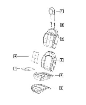 6vr09u00aa Mopar Genuine Front Seat Back Cover Left 6vr09u00aa Mopar Genuine Front Seat Back Cover Left